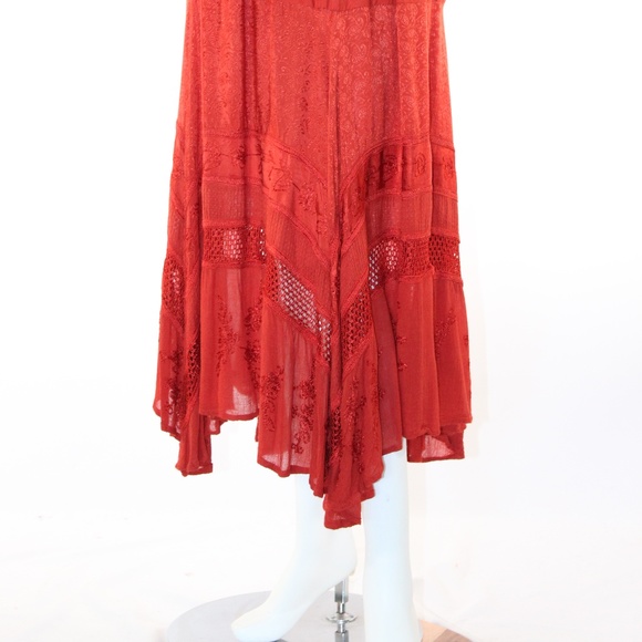 Mamta Women's One Size Maxi Skirt- Burnt Orange - Picture 5 of 6